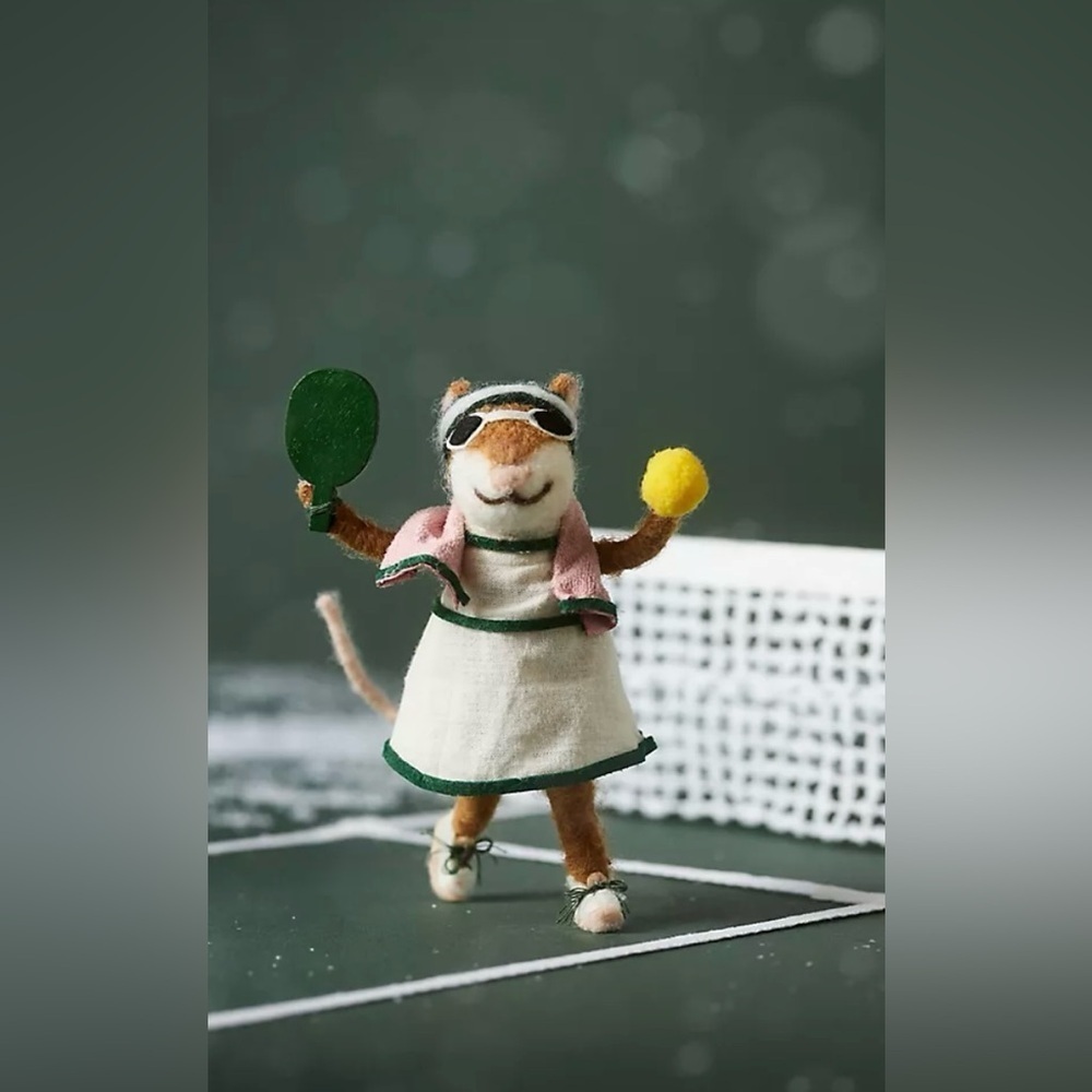 Anthropologie Hobbies Handmade Felt Ornament Pickleball NWT READ